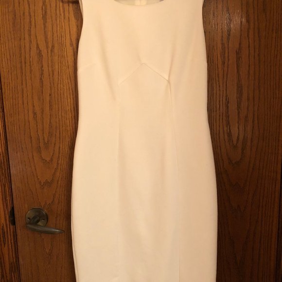 Tristan white dress, midi, Lined Fabric - Picture 1 of 6